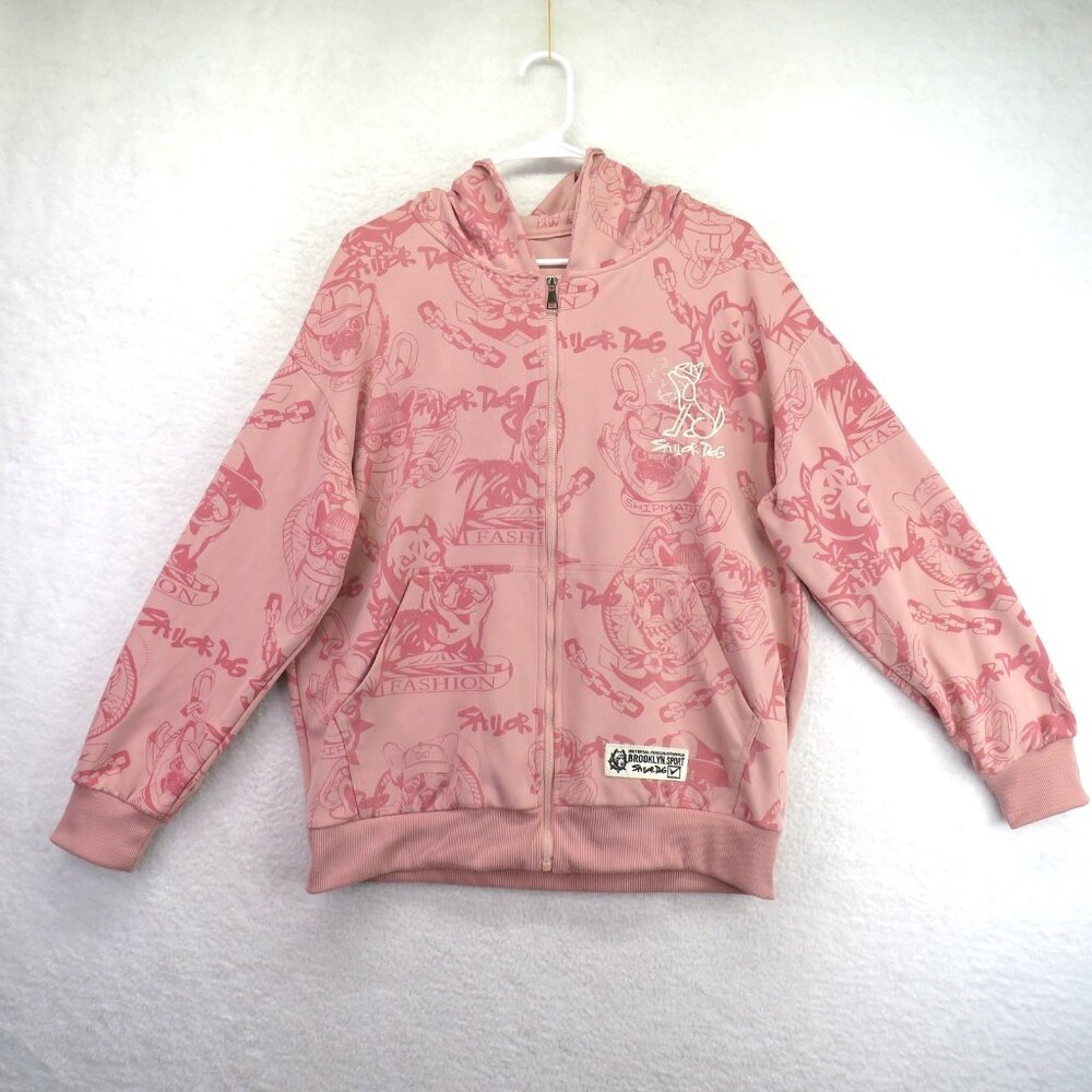 Sailor Dog Hoodie Womens XXS Pink Brooklyn Sport Full Zip Cartoon Graphic Jacket